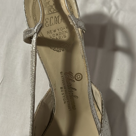 Vintage Delman silver slingback heels 8s - Picture 2 of 6